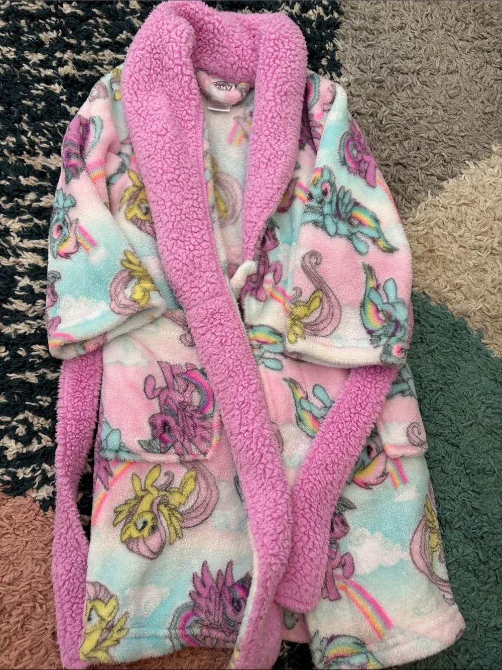 Girls' Pink Fleece Robe with My Little Pony Print